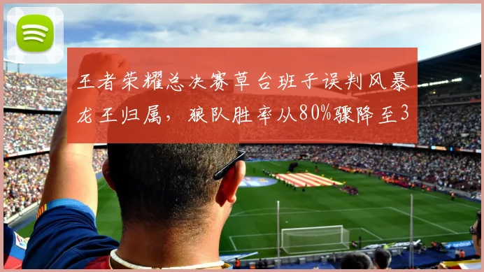 王者荣耀总决赛草台班子误判风暴龙王归属,狼队胜率从80%骤降至30%